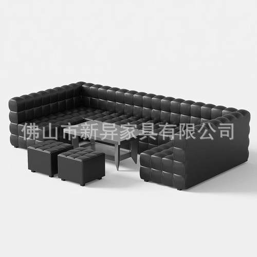 定制酒吧散台清吧高脚桌椅KTV包厢转角LU型沙发桌椅组合发光茶几