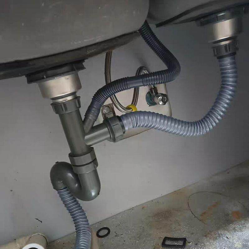 双水槽洗菜盆厨房配件水池洗碗池水槽下水管管道管子排水套装下水