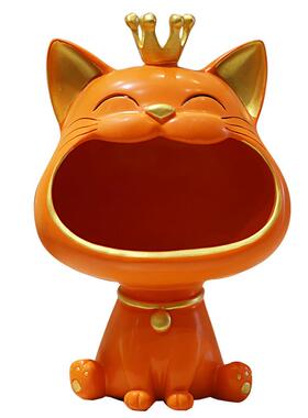 树脂招财猫入户玄关钥匙收纳厅摆件客鞋柜装饰轻SZ3002品奢档工高