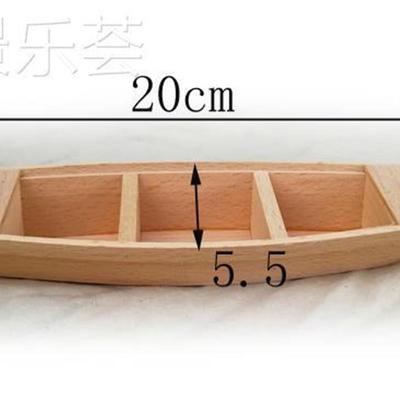 木制微型可下水船模小号小木船盆景木质小渔船儿童玩具小船模型