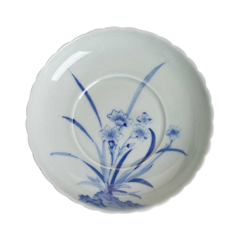 复古手绘兰花葵口壶承干泡盘 茶道配件家用盖碗托盘茶点盘 文人器,餐饮具,茶具礼盒,淘宝优惠券,粉丝福利购,淘宝优惠卷