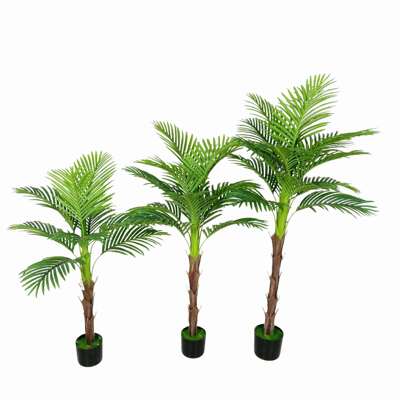 仿真散尾葵树带皮假绿植盆栽家居装饰散尾葵树凤尾葵可