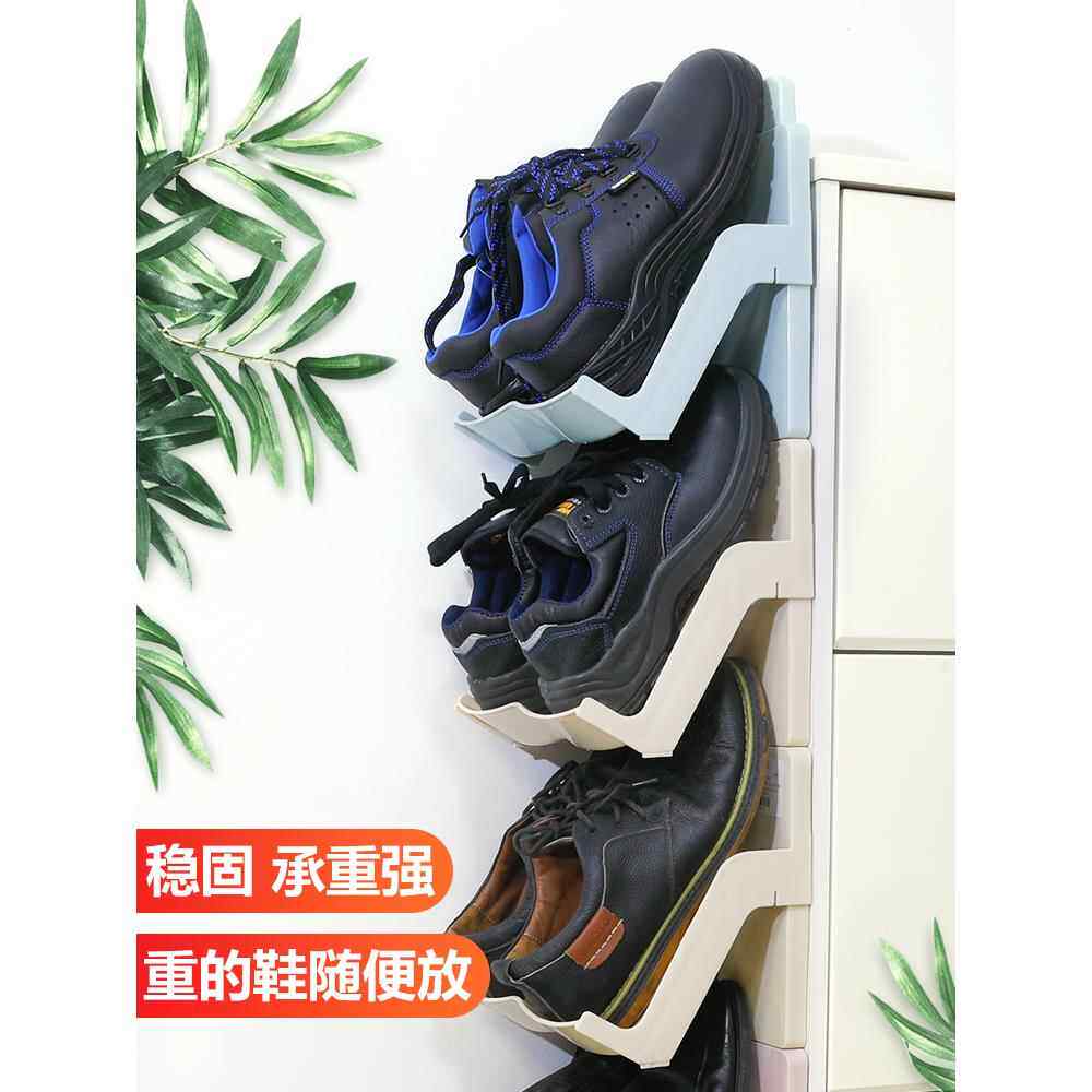 多层可叠加鞋架简易门口家用塑料鞋托收纳鞋架分层小鞋柜窄省空间