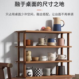 收纳木架架多层架整理搁板桌上层上收架子改造书架工位桌面置物架