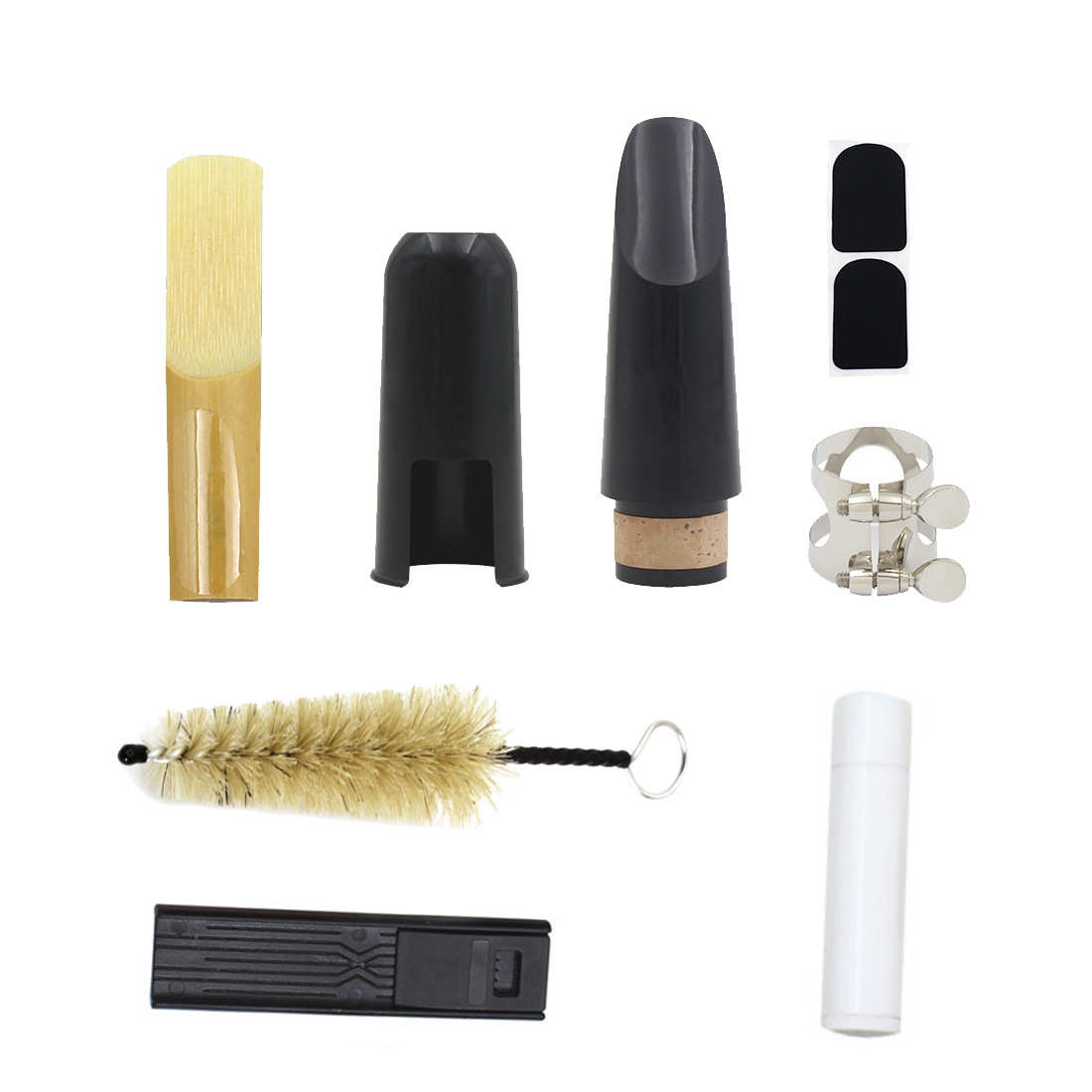 降B调黑管单簧管笛头套装8件套卡子帽子笛头刷哨片夹软木膏牙垫