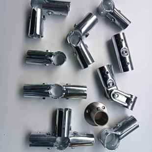 25mm六分管连接件6分镀锌水管不锈钢圆管接头晾衣架帆布鱼池配件