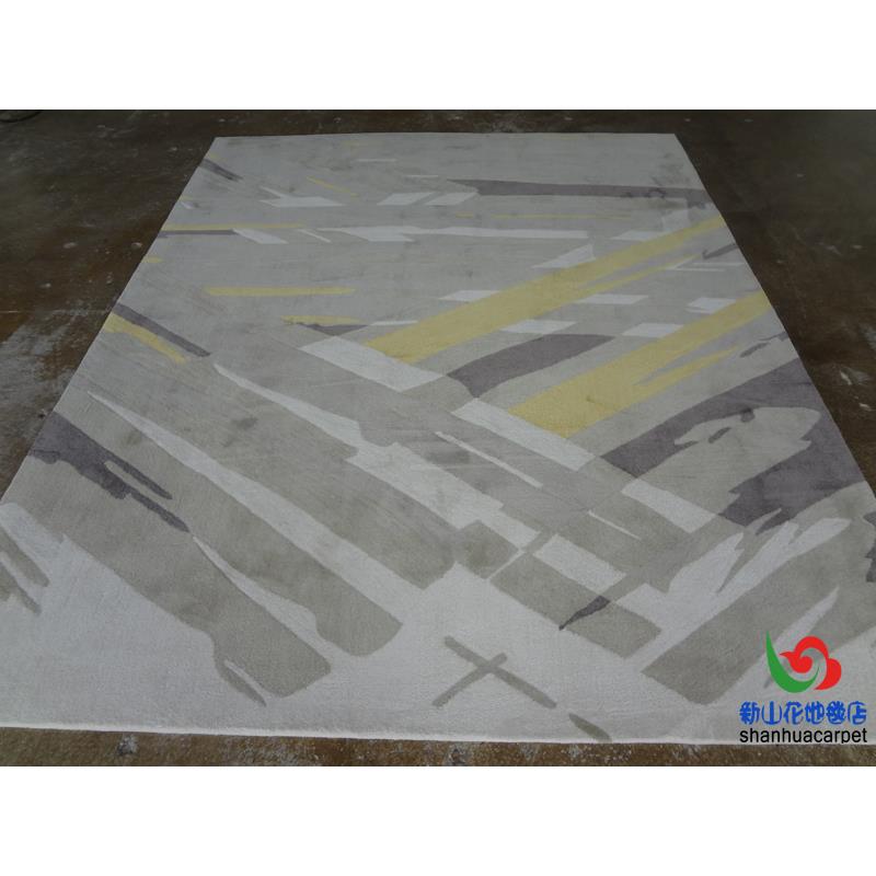新中式水墨画手工进口羊毛别墅客厅茶几沙发地毯大厅接待室贵宾室