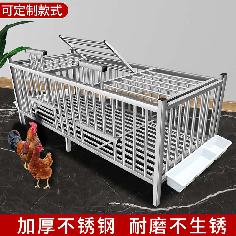 鸡笼家用大号特大不锈钢鸡鸭鹅兔笼自家养鸡笼子带轮子养殖笼鸡舍