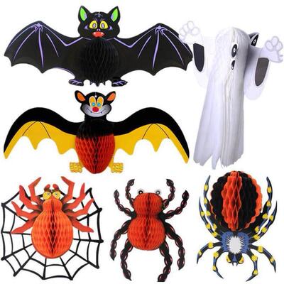 Halloween decoration spider flower spider paper pendant
