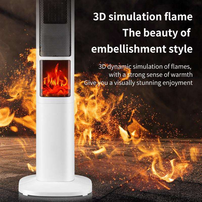 跨境取暖器3D仿真火焰暖风机遥控壁炉电暖器气立式智能语音加热器