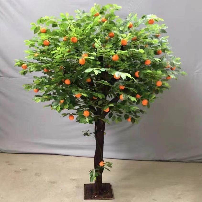 仿真桔子树假树各种仿真植物造型树客厅玄关商场