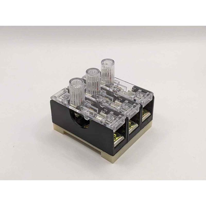 FS-103 三联玻璃保险丝底座6*30mm内置10A保险丝管 熔断器