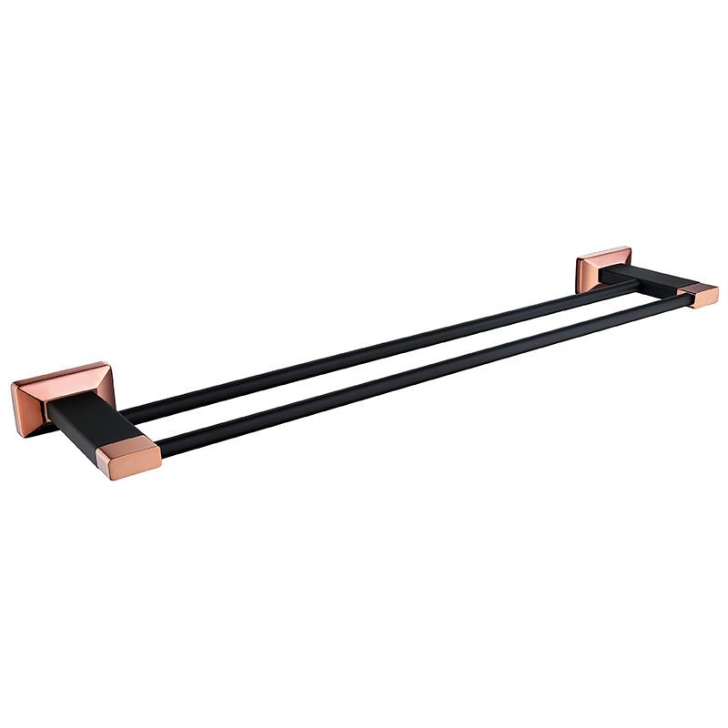 毛巾架打孔卫生浴室置架壁挂黑色浴巾架厕所收件纳挂G945J20间3物