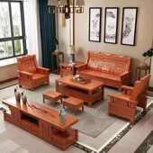 中式 实木框架沙发组合三人客厅仿古明清古典源头工厂大方沙发家具