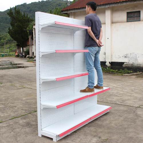 Supermarket shelves with thickened storage racks