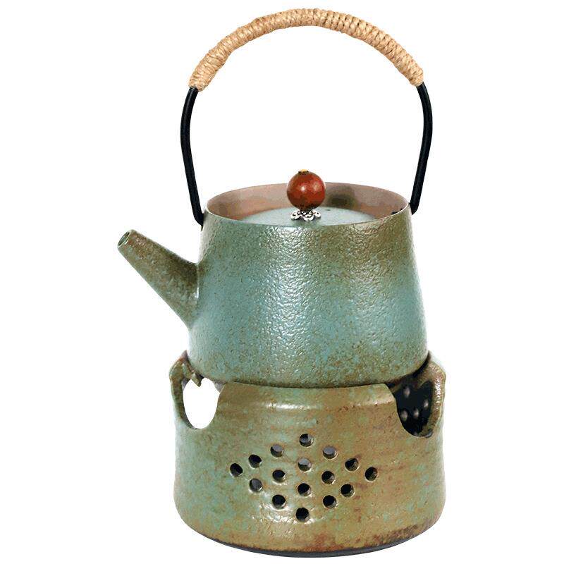 户外陶瓷煮茶壶温茶器蜡烛加热泡茶壶功夫茶具茶炉套装中式茶壶