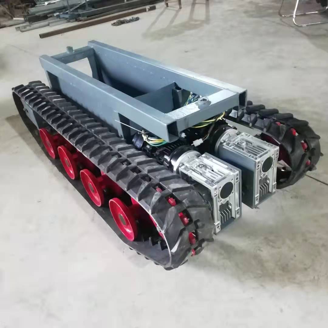 加工遥控小型运输车橡胶履带底盘全地形机器人微型电动履带底盘