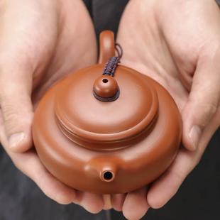 紫砂壶纯半手工朱泥茶壶泡茶壶球孔冲茶器家用功夫茶具单壶 闽敏