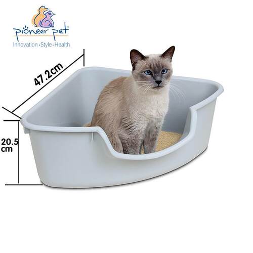 SmartCat大号开放式塑料三角猫砂盆澡盆墙角猫厕所 月销 1