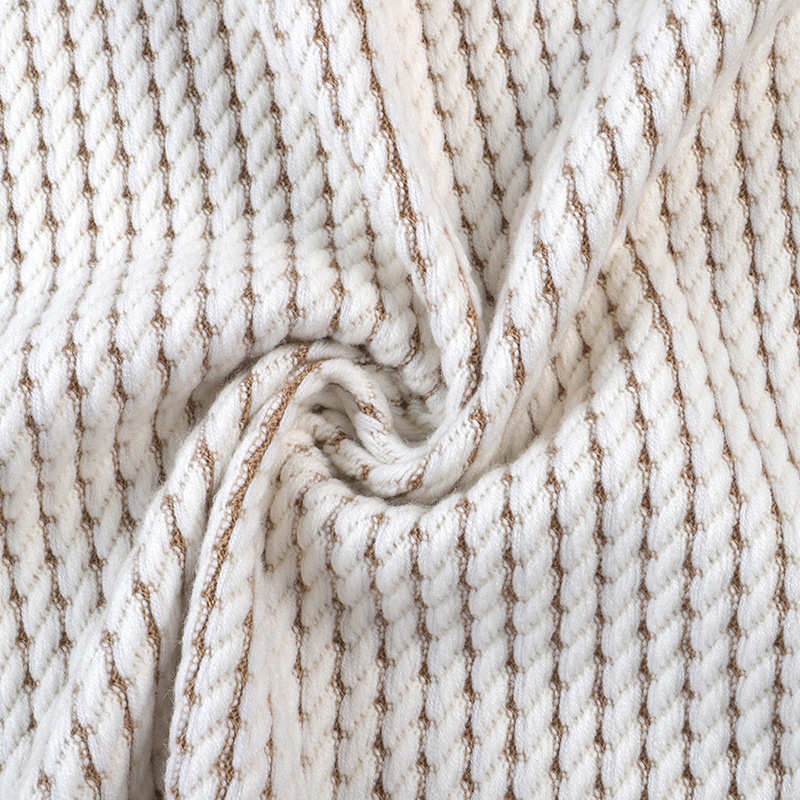 工厂现货螺纹条针织提花布料 时装女装家居服毛呢家纺鞋帽面料