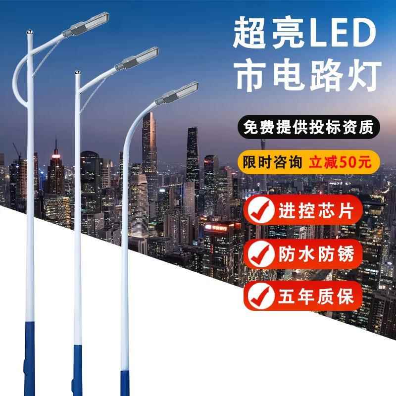 Led市政道路灯接电款4/5/6/8/10/12米新农村户外灯市电工程高杆灯