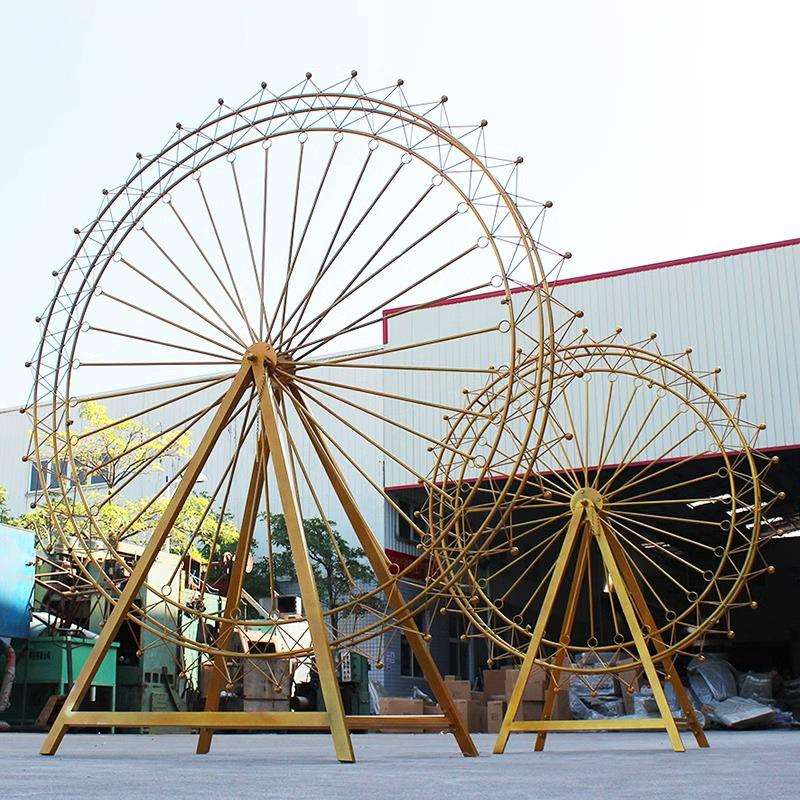 大型铁艺摩天轮旋转模型摆件园林景观商场橱窗装饰美陈户外摆设