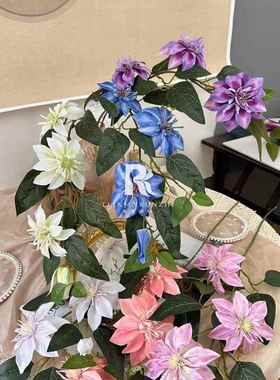 3重瓣铁线莲仿AL-1350真花饰婚庆居藤曼花艺瀑布手捧花婚礼酒店头