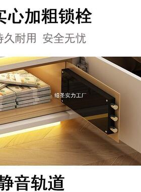 智能悬带保险箱床2头木柜轻奢浮784感026新款柜子实卧室主卧带灯