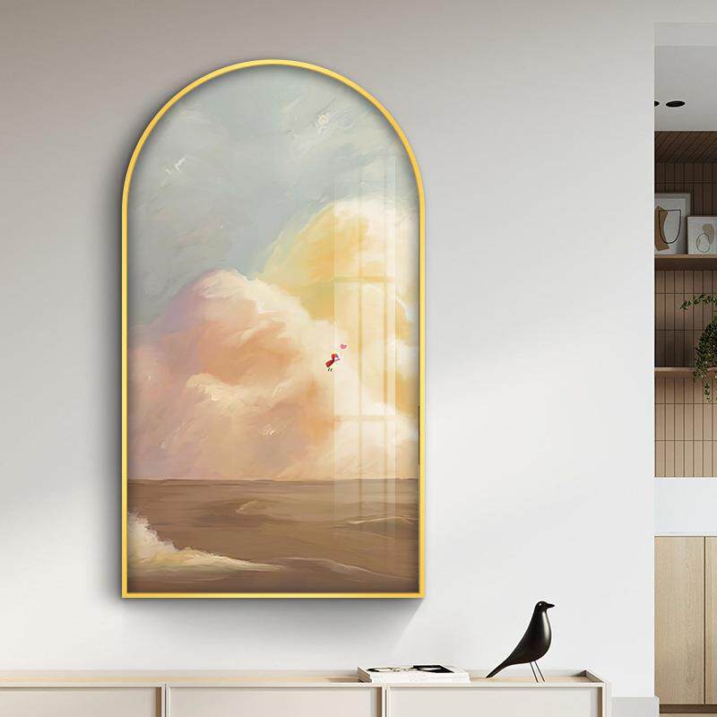 星月交辉北欧玄关过道走廊装饰画入户风景轻奢民宿客厅画现代简约