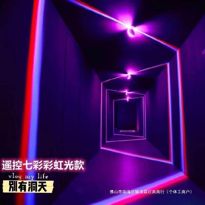 网红led走廊过道窗台灯酒店ktv灯门框线条灯进门射线灯七彩射灯