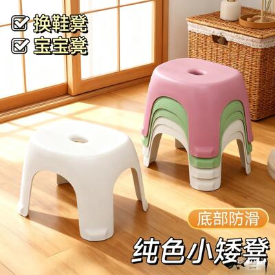 Small Stool, Short Plastic Children's Cartoon Chair, Thicken