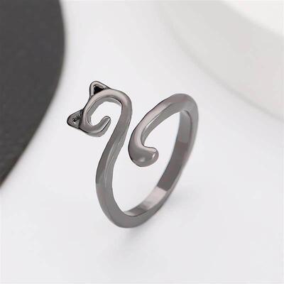 Opening Adjustable Fashion Animal Cat Ring Jewelry欧美猫戒指