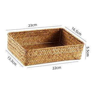 收纳筐姜蒜篮放菜水果的桌面杂物整理盒小物件玄关编织无盖药箱子