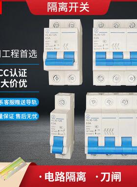 正品 隔离闸刀开 关HL30-125小型隔离开 关1P2P3P4P二相三相正品