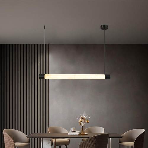 跨台境出口38云石餐厅灯全铜茶吊2室岛灯025年全屋新款中式一字饭