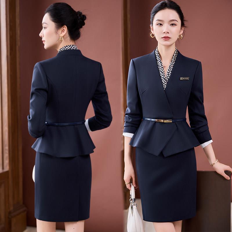 职业西装套裙女秋冬珠宝店前台接待工作制服医美整形酒店销售工装