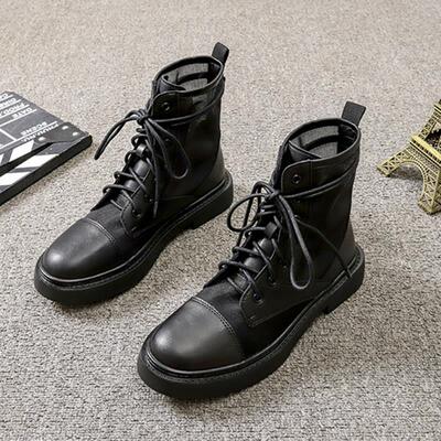 guidi fame真皮马丁靴女2025夏季新款薄款透气凉靴网纱厚底短靴女