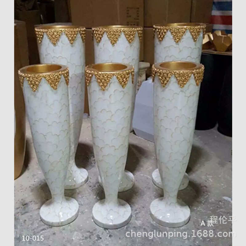 落玻璃钢瓶装器欧式酒店轻奢饰品葡萄花地大摆件插花客厅简约花瓶