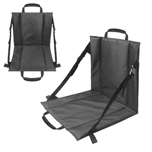 Folding sports stadium seat cushion, back support seat back