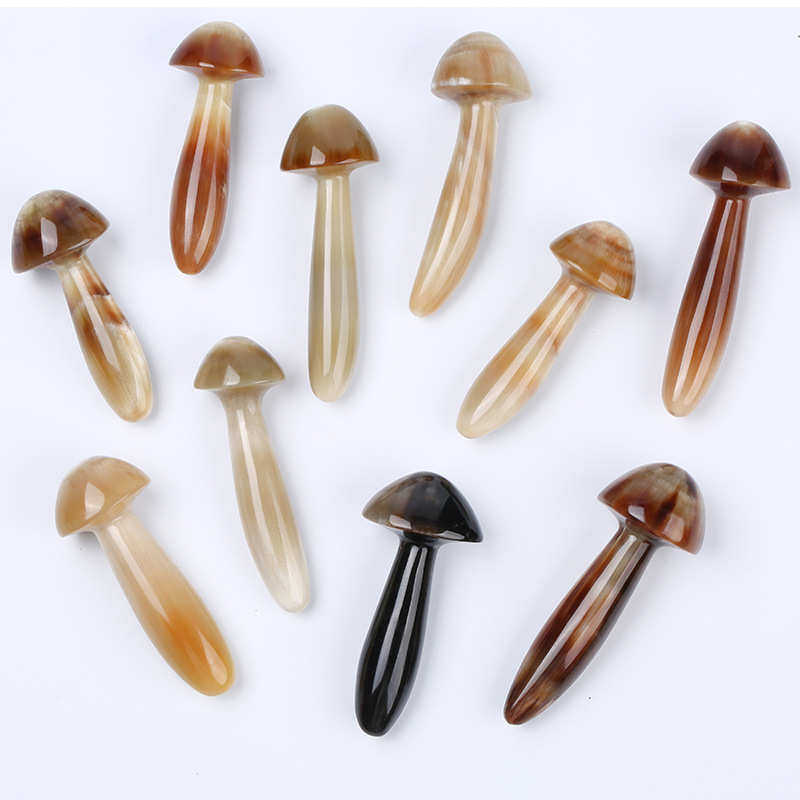 牛角小蘑菇头脸部点穴拨筋棒眼部刮痧板拨筋棒美容棒面部通用批发