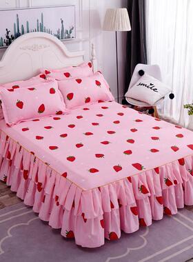 厂家新品磨毛韩版床裙网红款加厚双边公主风格床裙席梦思床盖