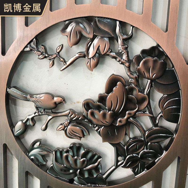 艺术门中式雕刻中空铝合金门花 花鸟寓意新中式别墅精雕室内门花