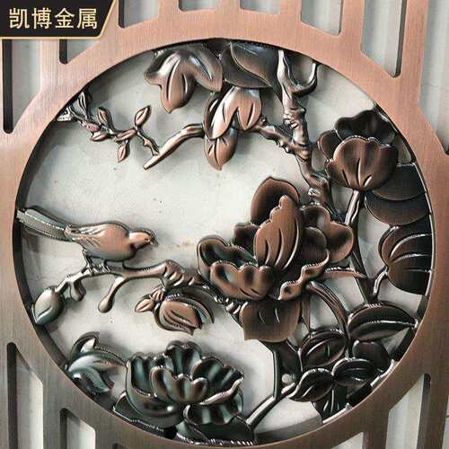 艺术门中式雕刻中空铝合金门花 花鸟寓意新中式别墅精雕室内门花