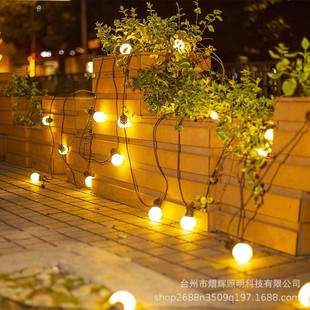 户外防水g50灯泡灯串灯圆球彩灯庭院花园露台装 饰灯景观夜灯挂灯