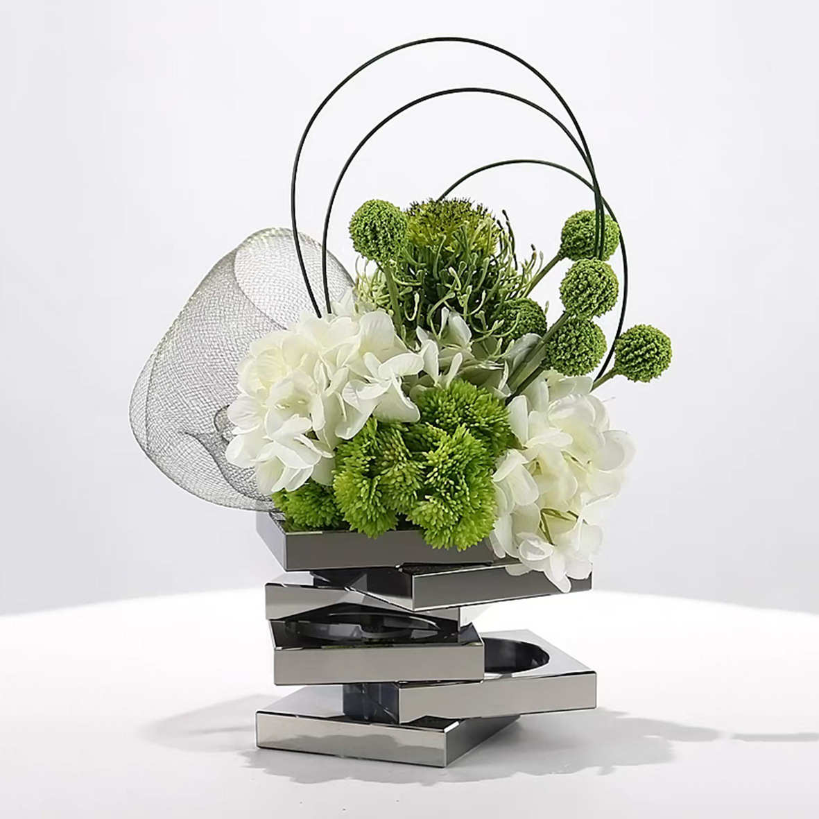 现代花艺轻奢摆件高档客厅玄关茶几酒店洽谈桌面洗漱台仿真花摆放