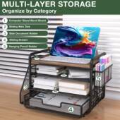 书架办公桌资料文件收纳架办室用品公收纳立整理带 1面式 桌AY