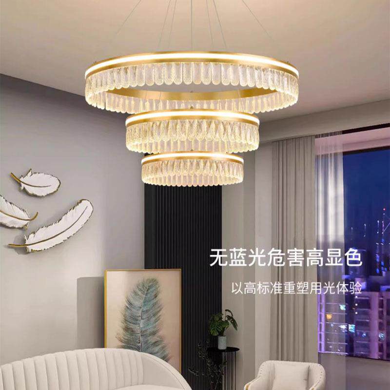 墅轻水晶别吊灯餐现代简约厅卧室灯客厅设计师大气创意吊奢425灯