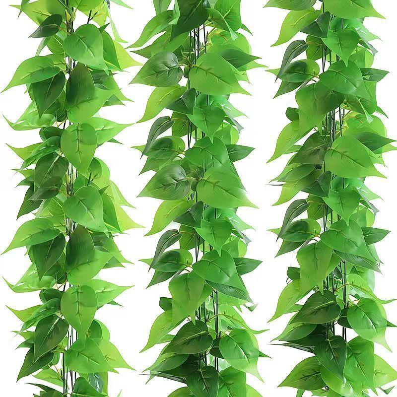 仿真绿萝壁挂植物室内装饰绿藤人造塑料壁挂花吊篮假花藤条假绿植图片