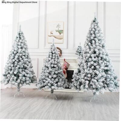 White Flocked Christmas Tree Shop Window Decorative 圣诞树