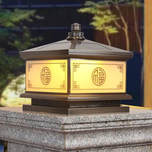 全铜柱头灯户外围墙花园灯别墅庭院墙头灯防水门柱灯